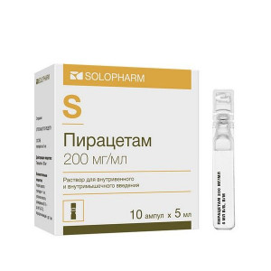 ПИРАЦЕТАМ-СОЛОФАРМ 200МГ/МЛ. 5МЛ. №10 Р-Р Д/В/В,В/М АМП. /ГРОТЕКС/